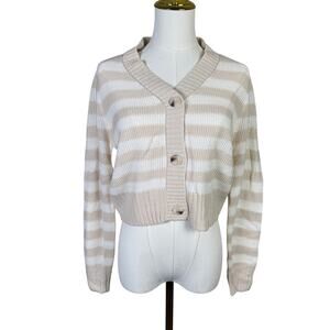 Jessica Simpson Striped V-Neck Cardigan Sweater US Women's XS